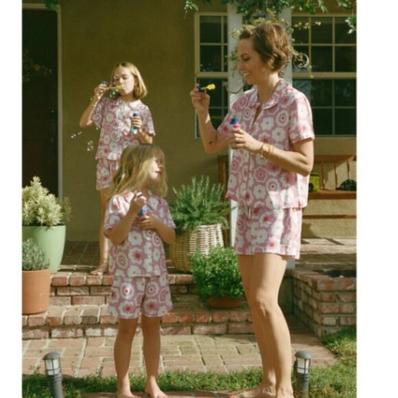 Maison Me Maisonette Women's M Purple Retro Floral Bamboo Viscose Cabana Shorts - Picture 14 of 15